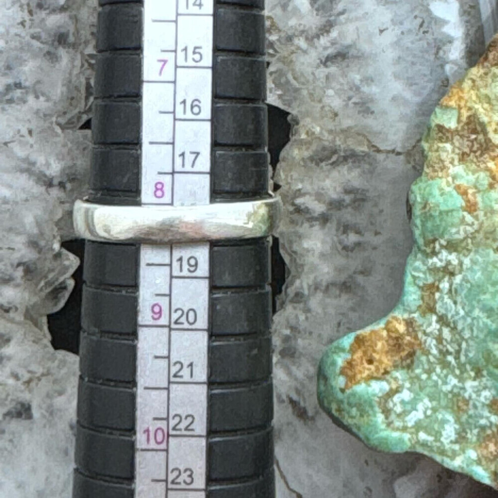 Sterling Southwestern Style Purpurite Decorated Bar Ring Size 8 For Women - Picture 10 of 10